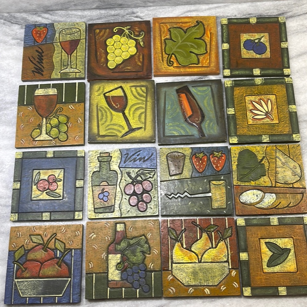 Beautiful 16 ceramic coasters for drinks